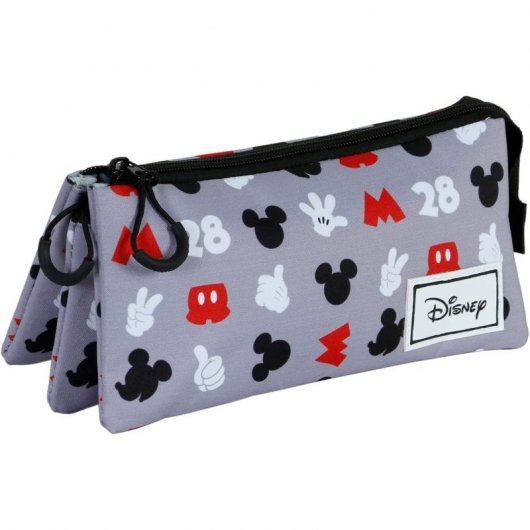 Karactermania Étui de Transport Triple 2.0 Disney Mickey Mouse Gris