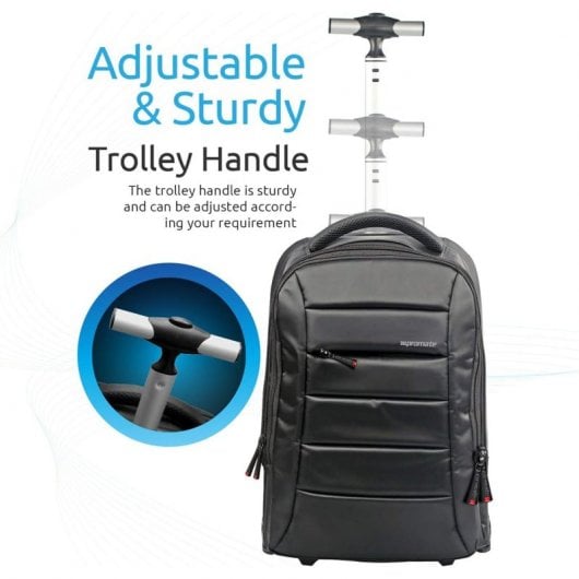 Promate Bizpack Mochila Trolley Antirrobo Impermeable para Portátil 15.6 Pulgadas