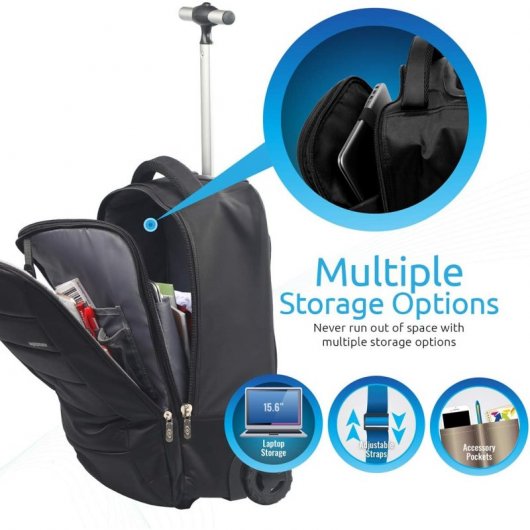 Promate Bizpack Mochila Trolley Antirrobo Impermeable para Portátil 15.6 Pulgadas
