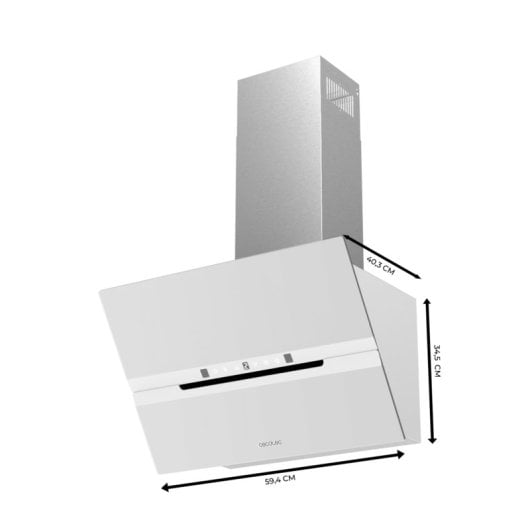 Hotte décorative Karactermania Bolero Flux DT 608010 60cm Blanc verre inox 800m3/h A++
