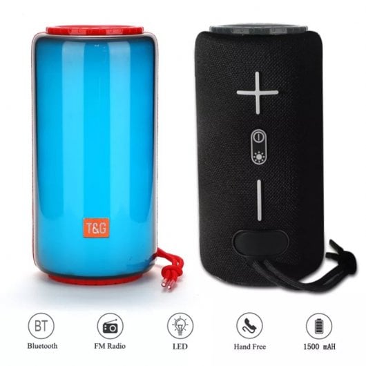 Klack 639 Altavoz Bluetooth 5.3 de 10W con Iluminación RGB Dinámica Azul Turquesa