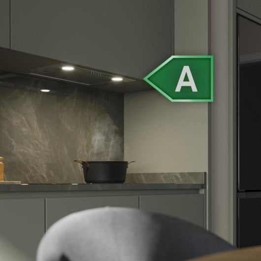 Campana Karactermania Bolero Flux IM 523500 Inox 52cm 350m3/h Classe A Filtros Carvão