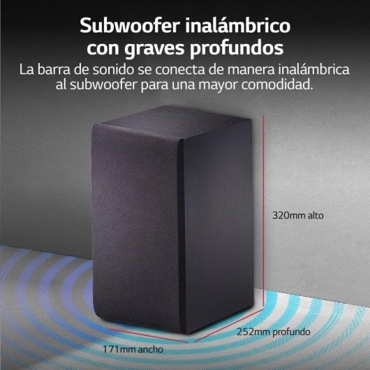 Barra de Som LG SQC2 2.1 300W Bluetooth Subwoofer Sem Fios Dolby Digital Preta