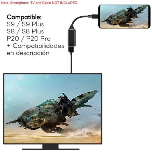 Ociodual USB Typ C 3.1 auf HDTV-Adapter 2,0 M/H XHD 60 Hz Schwarz für Laptop-TV