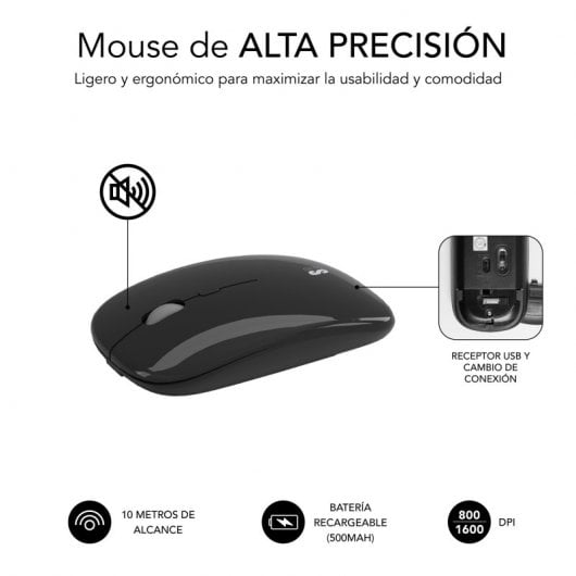 Subblim Prestige Multi-Device Combo Tastiera Wireless + Mouse Grigio/Nero