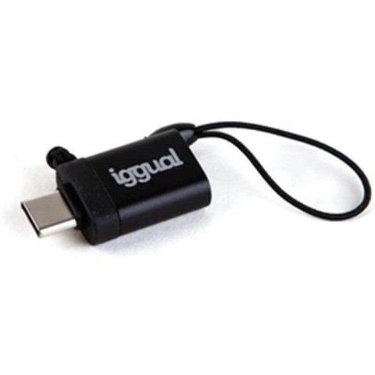 Adaptador USB OTG iggual Tipo C para USB-A 3.1 Preto Plug and Play