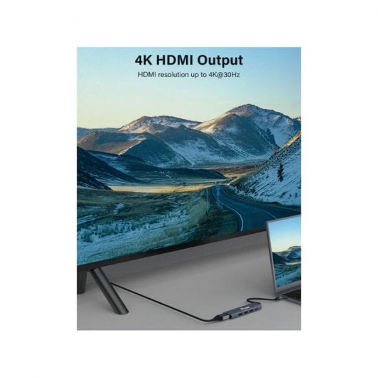 Equip Adaptador USB-C a HDMI 4K/USB-C PD/2x USB 3.2 Negro