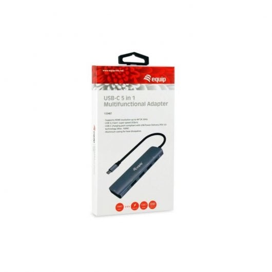Equip Adaptador USB-C a HDMI 4K/USB-C PD/2x USB 3.2 Negro