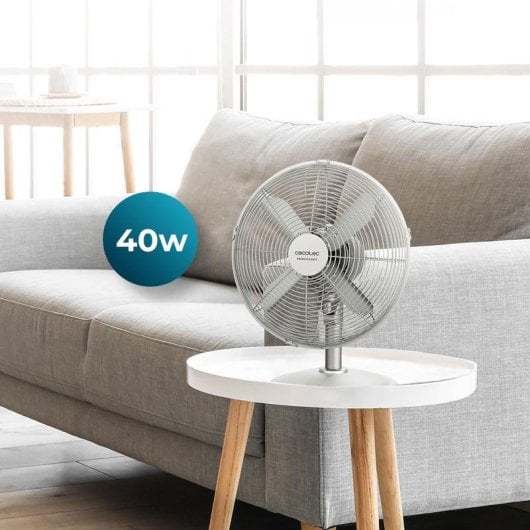 Ventilatore Cecotec EnergySilence 610 SteelDesk 40W acciaio 3 velocità 30cm oscillante