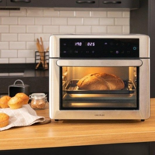 Horno Sobremesa Cecotec Bake&Fry 3000 Touch Steel 30L 1600W AirFryer Acero Inox