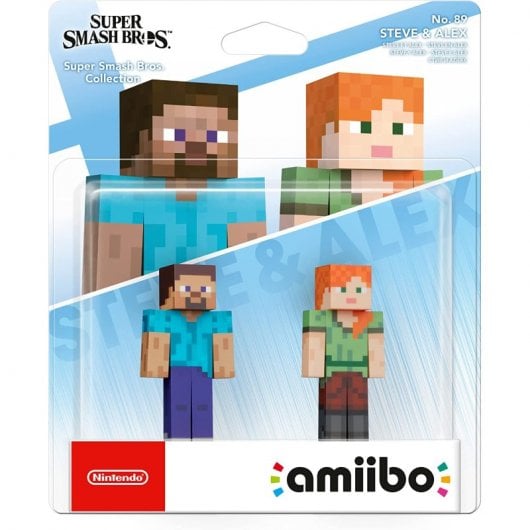 Nintendo Amiibo Super Smash Bros Minecraft Figuras Steve e Alex