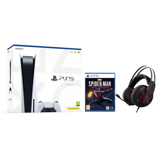 Sony PlayStation 5 + Marvel's Spider-Man Miles Morales + Blackfire BFX-R80 Auriculares Gaming