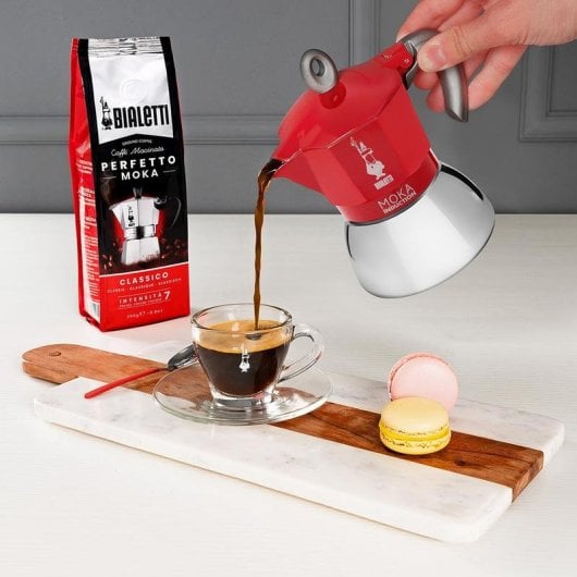 Caffettiera Moka Bialetti Moka Induktion 0,28L 6 Tazze Alluminio Acciaio Rossa
