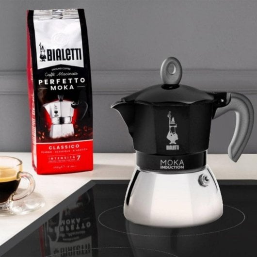 Cafetera Italiana Bialetti Moka Induction 0,28L 6 Tassen Aluminium Edelstahl Induktion