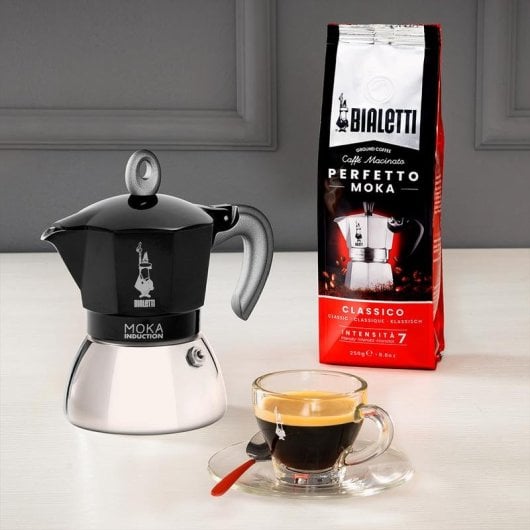 Caffettiera Moka Bialetti Moka Induction 0,9 L 4 Tazze nera per induzione