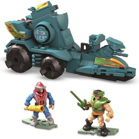 Set de construcción Mega Construx Battle Ram 2 microfiguras articuladas y vehículos desmontables