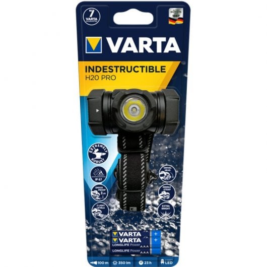 Lampada frontale a LED Varta Indestructible H20 Pro nera