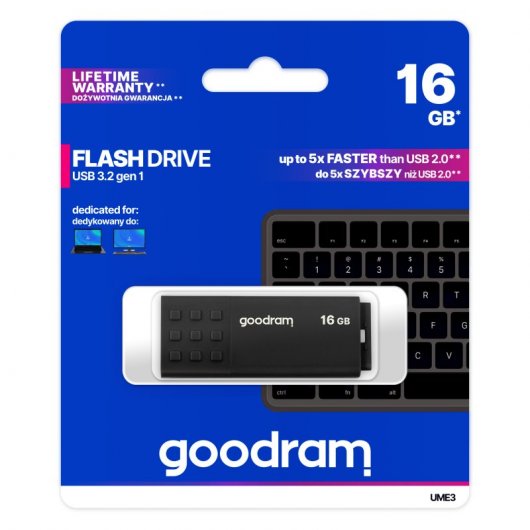 Goodram UME3 unità flash USB 16 GB USB tipo A 3.2 Gen 1 (3.1 Gen 1) Nero