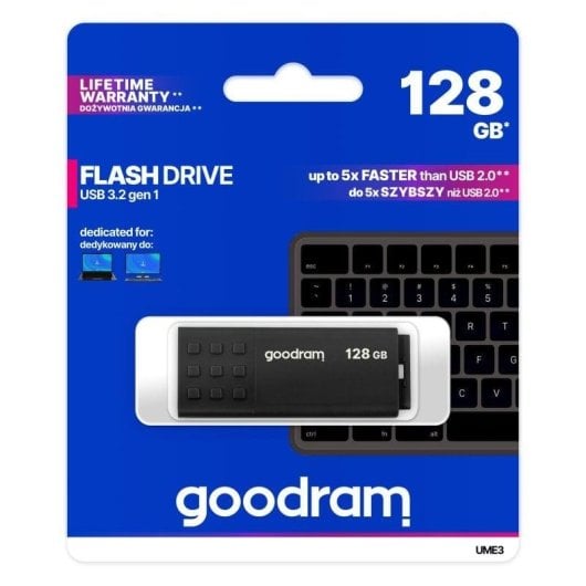 Clé USB Goodram UME3 128GB USB 3.2 Gen 1 Noir