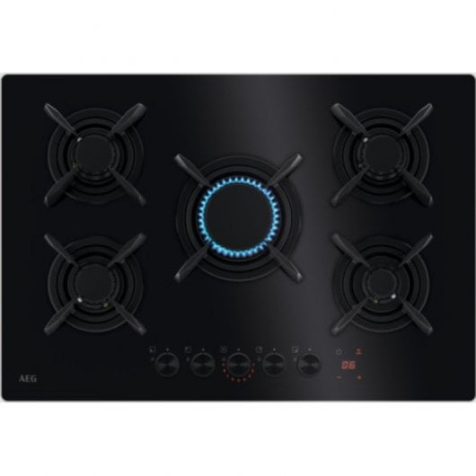 AEG HKB75453NB Série 8000 Flamelight Placa a Gás 5 Zonas 75cm Preta