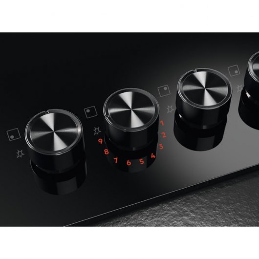 AEG HKB75453NB Série 8000 Flamelight Placa a Gás 5 Zonas 75cm Preta