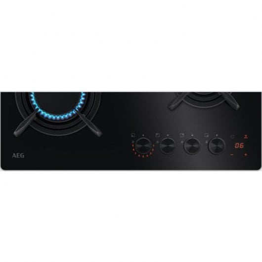 AEG HKB64453NB Serie 8000 Flamelight Placa a Gás 4 Zonas 60cm Preta