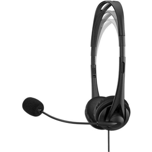 Auriculares HP G2 com cabo USB, microfone com cancelamento de ruído, conforto escritório, preto