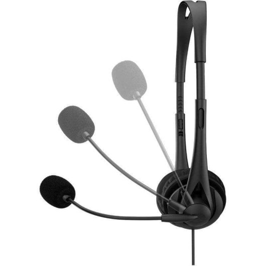 Auriculares HP G2 com cabo USB, microfone com cancelamento de ruído, conforto escritório, preto