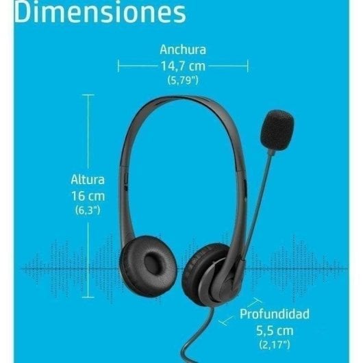 Auriculares HP G2 mit Kabel USB-A für Büro mit Geräuschunterdrückung und Mikrofon Schwarz