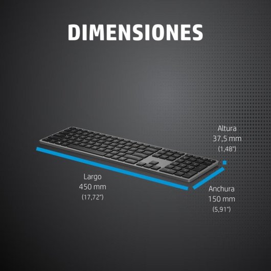 HP 975 Teclado Inalámbrico Bluetooth/USB con Batería Recargable Negro