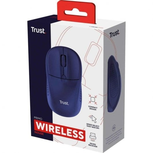 Trust Primo mouse Ambidestro RF Wireless Ottico 1600 DPI Blu