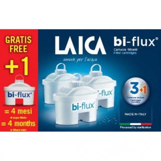 Wasserfilter Laica F4S Bi-Flux 3+1 Pack Kalkschutz Schwermetallreduktion