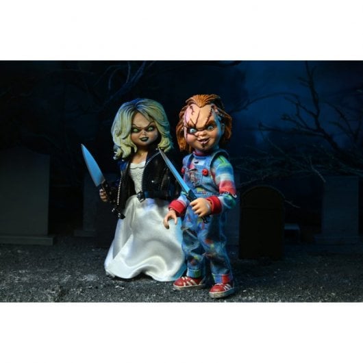 Bonecos Neca Noiva de Chucky Chucky e Tiffany 20cm