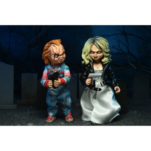 Bonecos Neca Noiva de Chucky Chucky e Tiffany 20cm