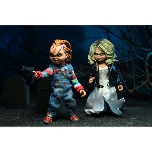 Bonecos Neca Noiva de Chucky Chucky e Tiffany 20cm