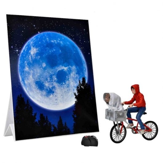 Neca E.T. 40° anniversario Elliott ed E.T. sulla Bicicletta Figura 12 cm