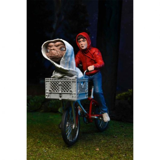 Neca E.T. 40° anniversario Elliott ed E.T. sulla Bicicletta Figura 12 cm