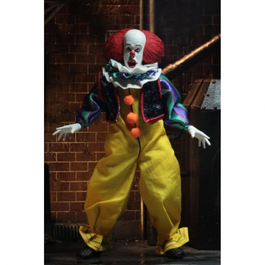 NECA Action Figure IT Pennywise 1990 - 8 Pollici, Serie Retro, Con Palloncino E Teste Intercambiabili, Collezionismo