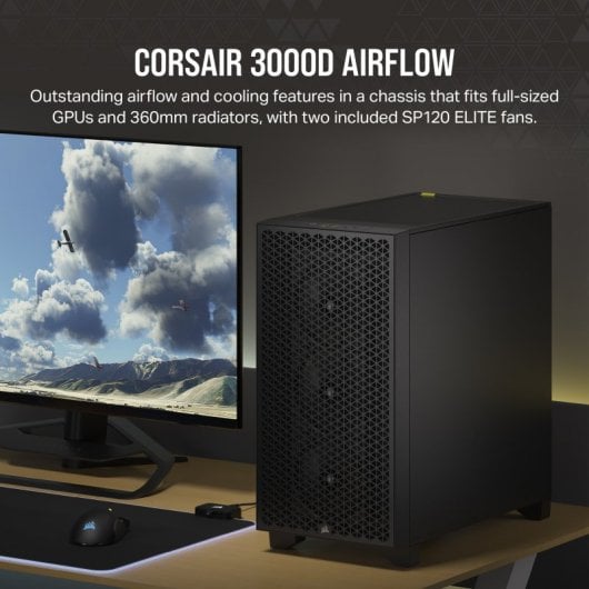 Corsair 3000D AIRFLOW gehärtetes Glas USB 3.0 Schwarz