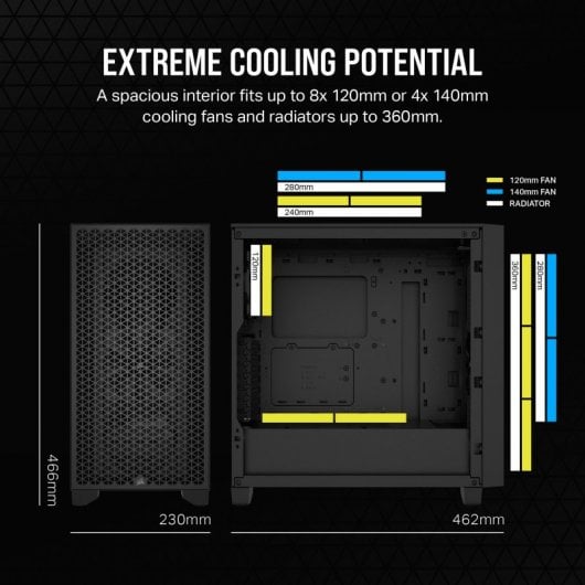 Corsair 3000D AIRFLOW gehärtetes Glas USB 3.0 Schwarz
