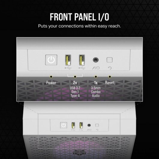 Corsair 3000D RGB AIRFLOW Cristal Templado USB 3.2 Blanca