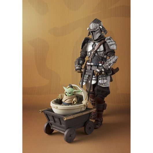 Tamashii Nations Meisho Realizzazione film Star Wars Ronin Mandalorian Beskar Armatura con Grogu 18,5 cm