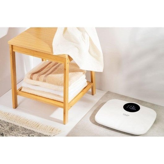 Pèse Personne Électronique Adler AD8172W Jusqu'à 180kg Précision LED Arrêt Automatique