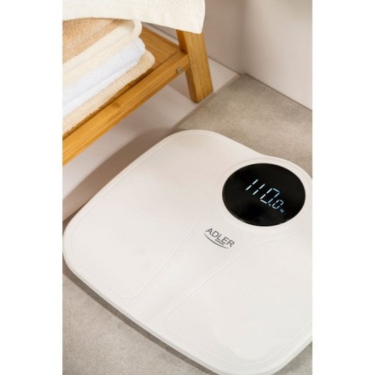 Adler Ad8172w Báscula De Baño Digital, Alta Precisión 180kg, Pantalla Led Apagado Automático, Antide
