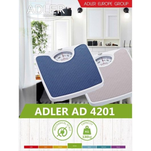 Mechanische Personenwaage Adler AD8151B Bis 130 kg Genauigkeit 1 kg Rutschfeste Oberfläche