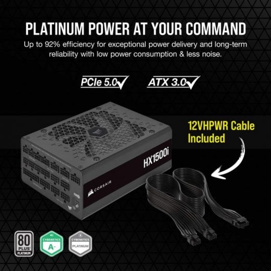 Corsair HXi Series HX1500i, 1500 W, 80 Plus Platinum, modular