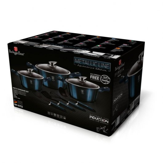 Batería De Cocina Berlinger Haus 10 Piezas Black Rose – Aluminio Antiadherente, Apta Para Todo Tipo De Cocinas