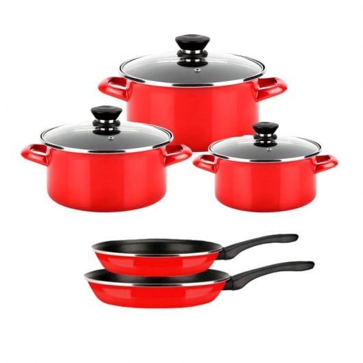 Fagor Optimax Batería Cocina Inducción 8 Piezas, Antiadherente Sin Pfoa, Acero Esmaltado, Cazuelas S
