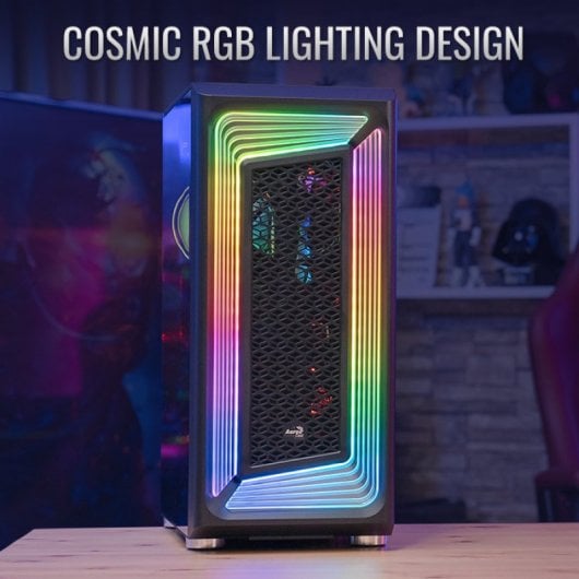 Aerocool Interstellar ATX Tower RGB gehärtetes Glas USB 3.0 schwarz
