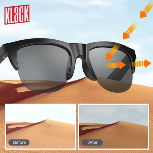 Klack Smart Glasses Stereo Gafas Inteligentes Anti-UV con Doble Altavoz